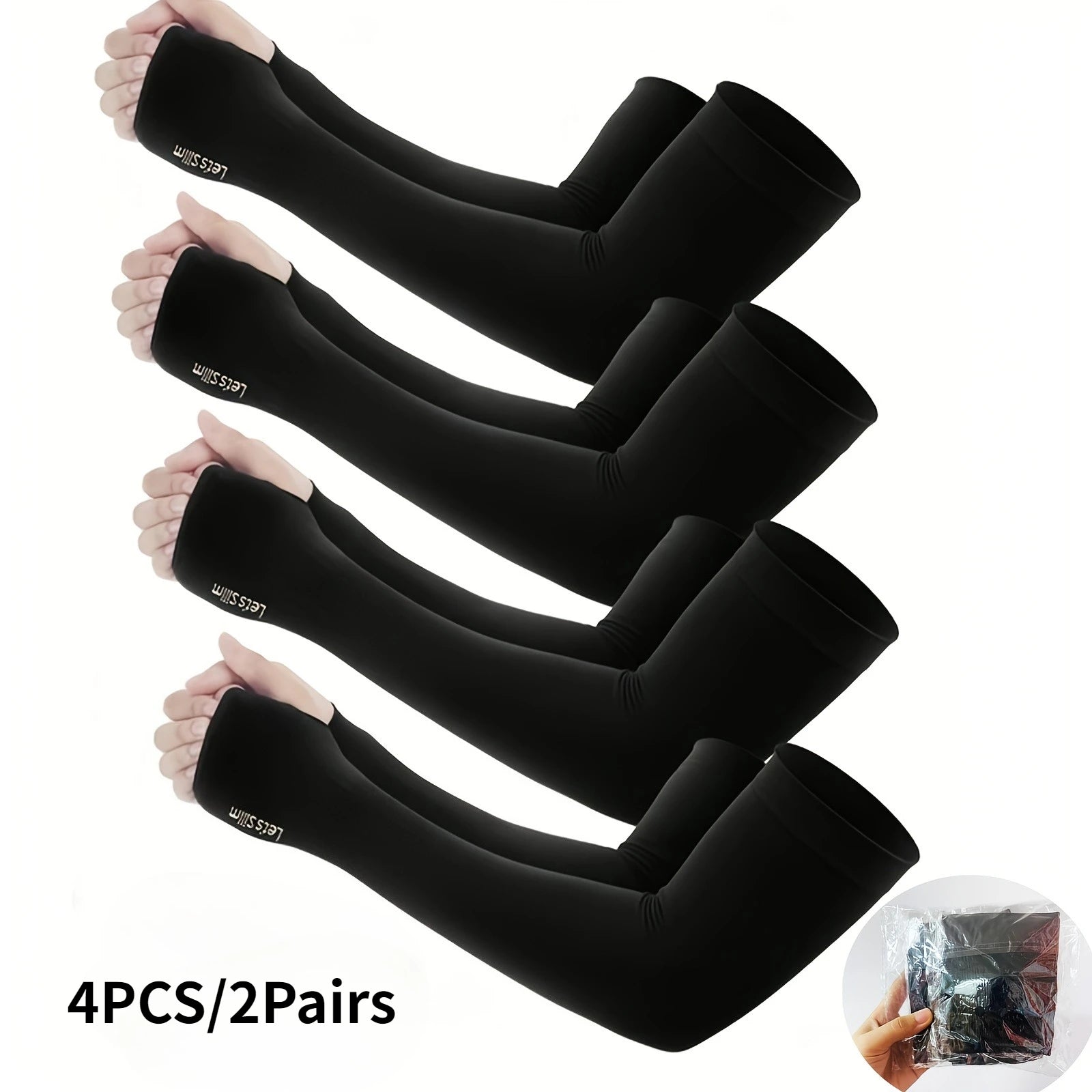 4PCS/2Pairs Cycling Men's and Women's Arm Guards, Tight Fitting Ice Sleeves for Daily Summer Outings, Hand Protection Sleeves Oasis Select