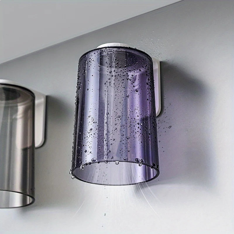 Magnetic Back Flip Cup, Transparent and Simple Household Toiletry Cup, Wall-Mounted Toothbrush Cup, Toothbrush Holder Shelf Oasis Select