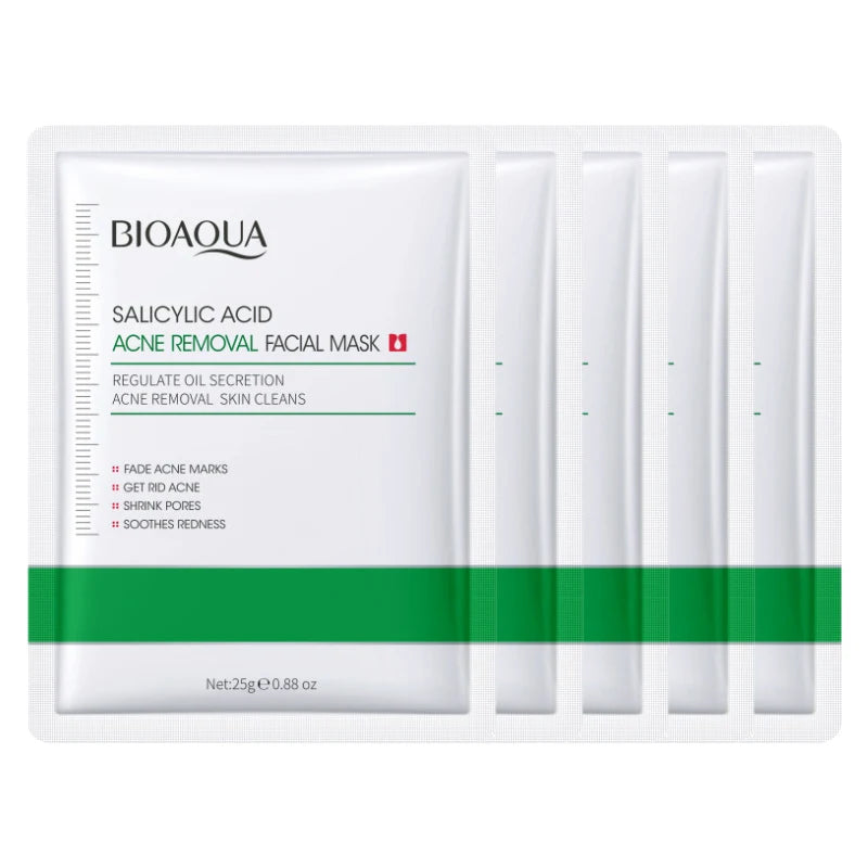BIOAQUA Salicylic Acid Face Mask – Acne & Anti-Aging, 10-Pack Acne Face Mask Oasis Select 5pcs