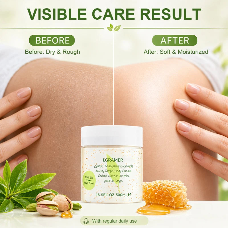Green Tea Honey Body Cream – 24-Hour Moisturizing Lotion 500ml