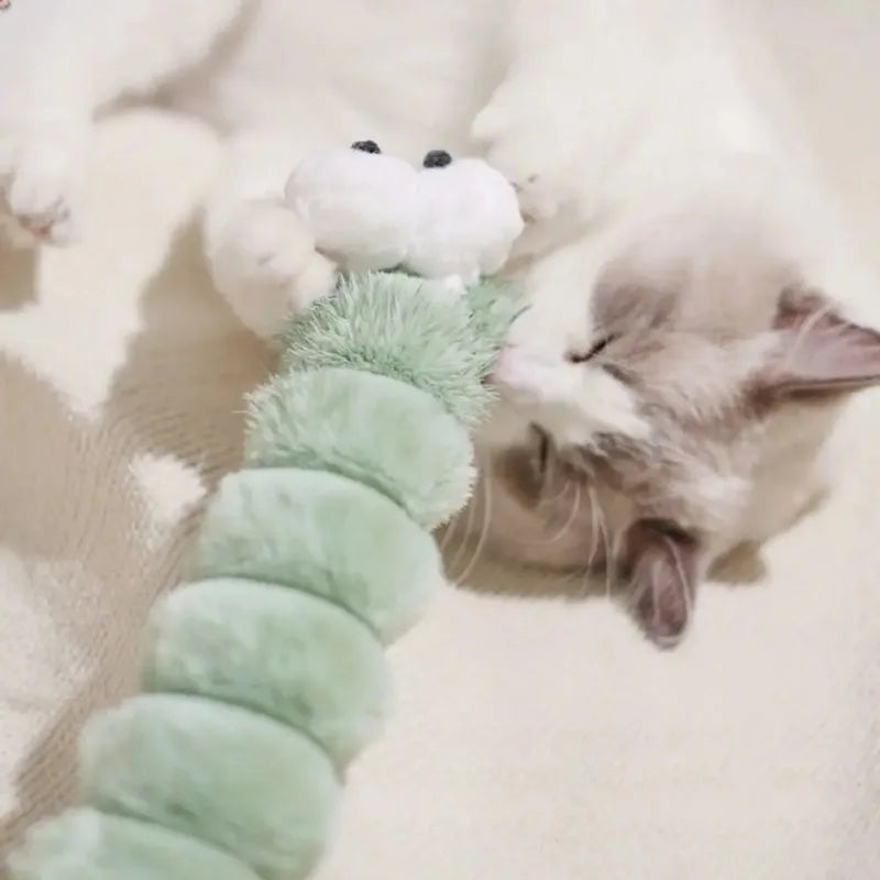 Caterpillar Design Interactive Cat Chew Toys Self-Entertainment Cat Kick Toy Soft Durable Catnip Toy for Boredom Relief Oasis Select