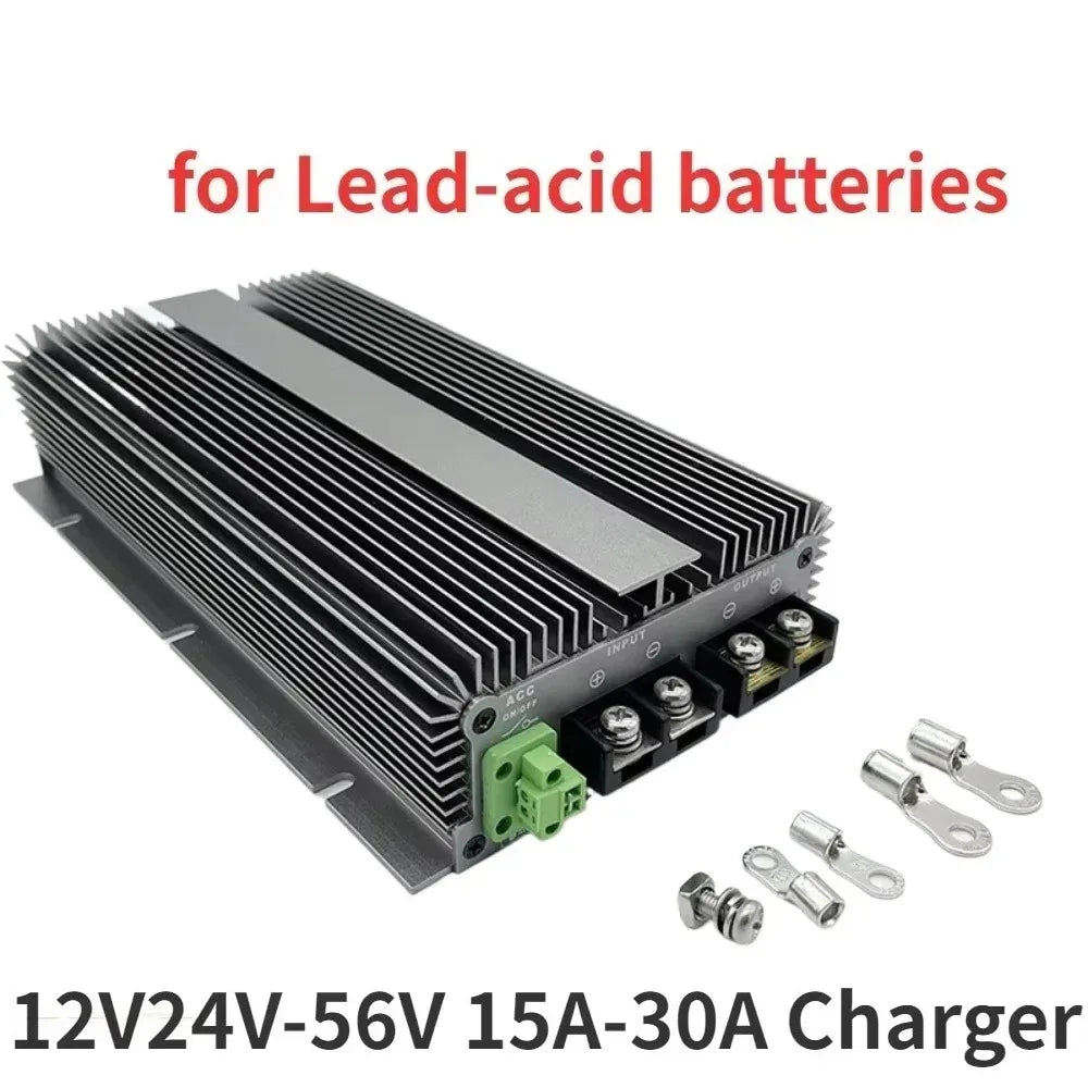 12V24V to 56V 15A 20A 30A lead-acid chargers DC DC boost automotive battery chargers for auxiliary batteries CE Oasis Select
