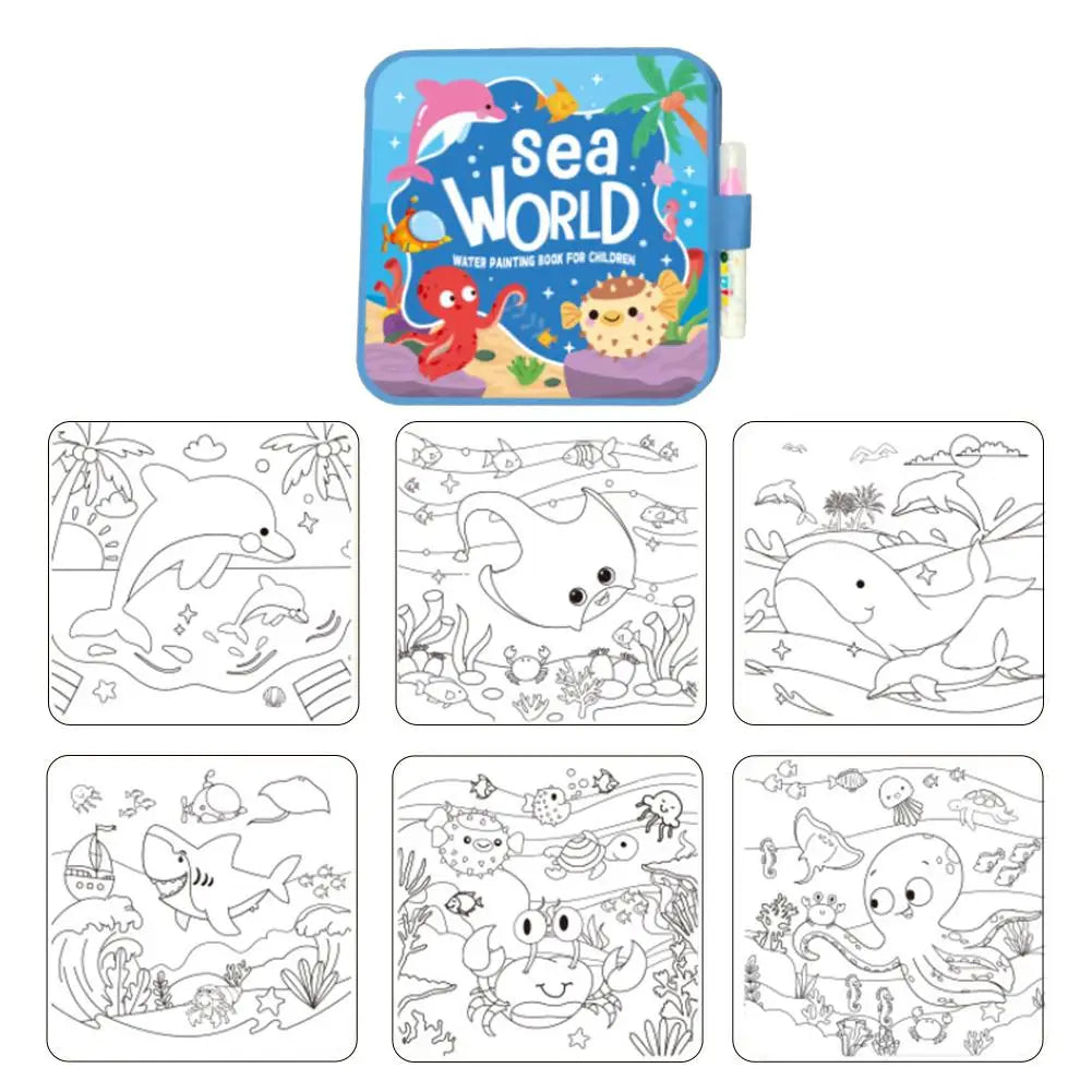 Magic Water Drawing Book DIY Doodle Water Drawing Book Coloring Books Birthday&Holiday Gift For Children Educational Toys Oasis Select D