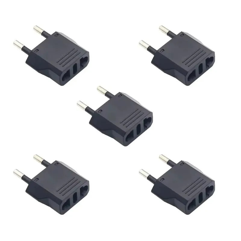 1-10pcs EU Plug Adapter CN AU JP Us To EU Plug Adaptor Travel Adapter Electric KR Euro Plug Converter Power Sockets AC Outlet Oasis Select 4.8MM 5pc Black