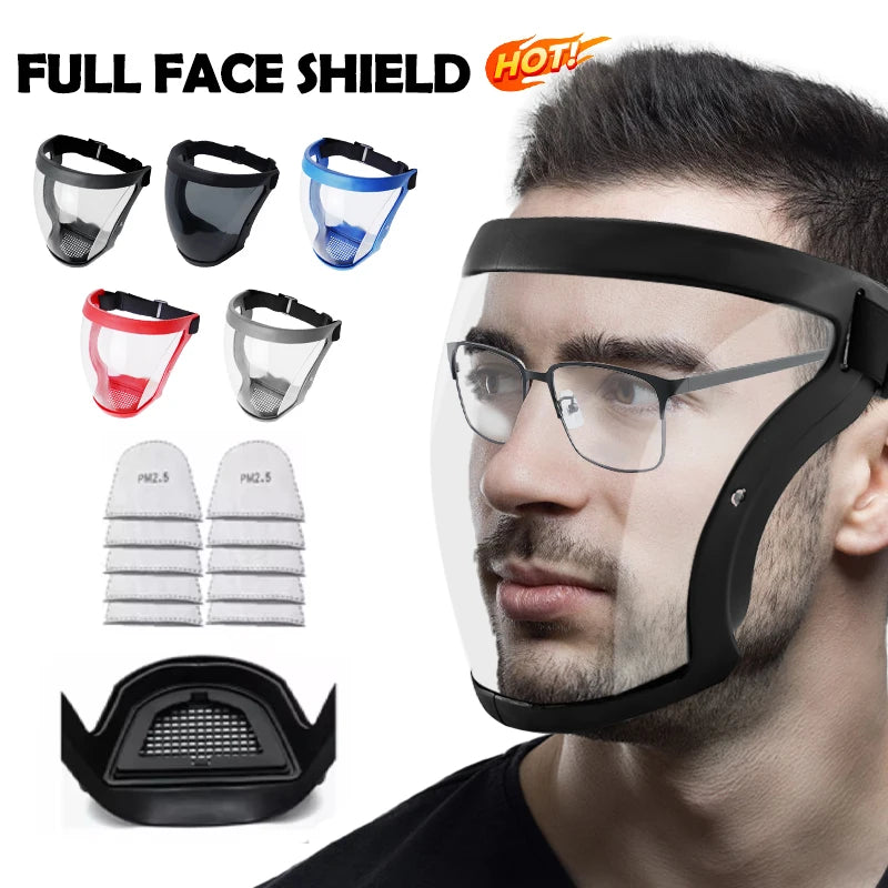 Work Protection Mask Transparent Facial Shield Transparent Facial Protector Face Protective Screen Kitchen Accessories Gadgets Oasis Select
