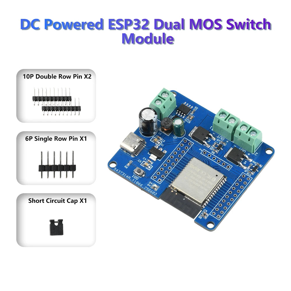 2/4 Way MOS Switch Module Onboard ESP32-32E Module WIFI Bluetooth Development Board Type-C DC 5-60V ESP32 32E Oasis Select