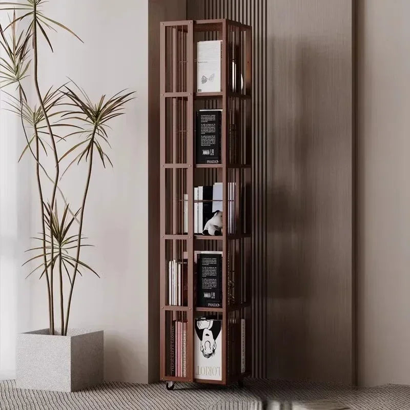 Multi-functional Rotating bookshelf Home living room Movable multi-layer shelf Non-solid wood storage artifact Simple bookcase Oasis Select