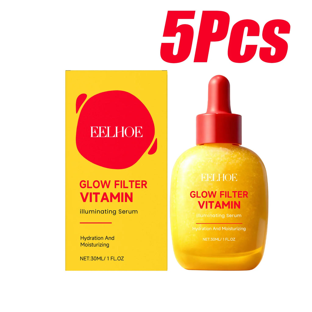 Vitamin C Illuminating Serum Brightening & Hydrating Facial Serum Even Skin Tone Soothes Dryness Daily Skincare Glowing Essence Oasis Select 5 x 30ml Boxed