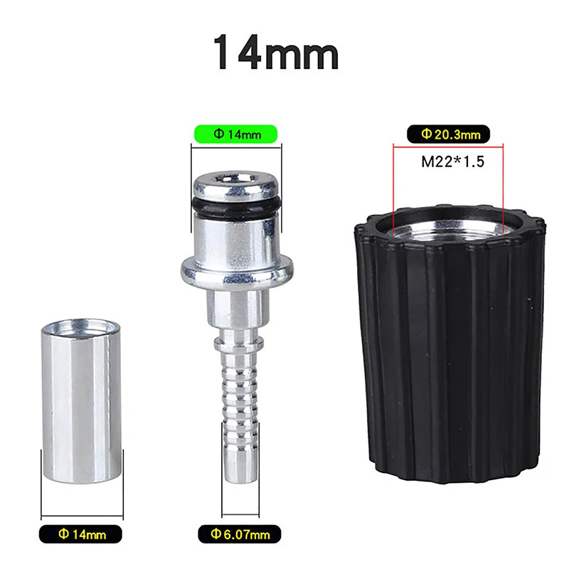 High Pressure Washer Hose Insert Fittings D14 D15mm Ring Nut M22 Car Washer Water Cleaning Hose Pipe Fitting Twist Connector Oasis Select