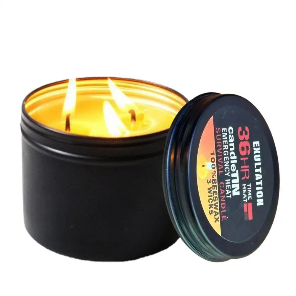 Candles for Power Outages Wax Candle with Jar 36 Hours Long Burning 3-Wick Light Source Gear for Home Preparedness and Outdoor Oasis Select Survival candles