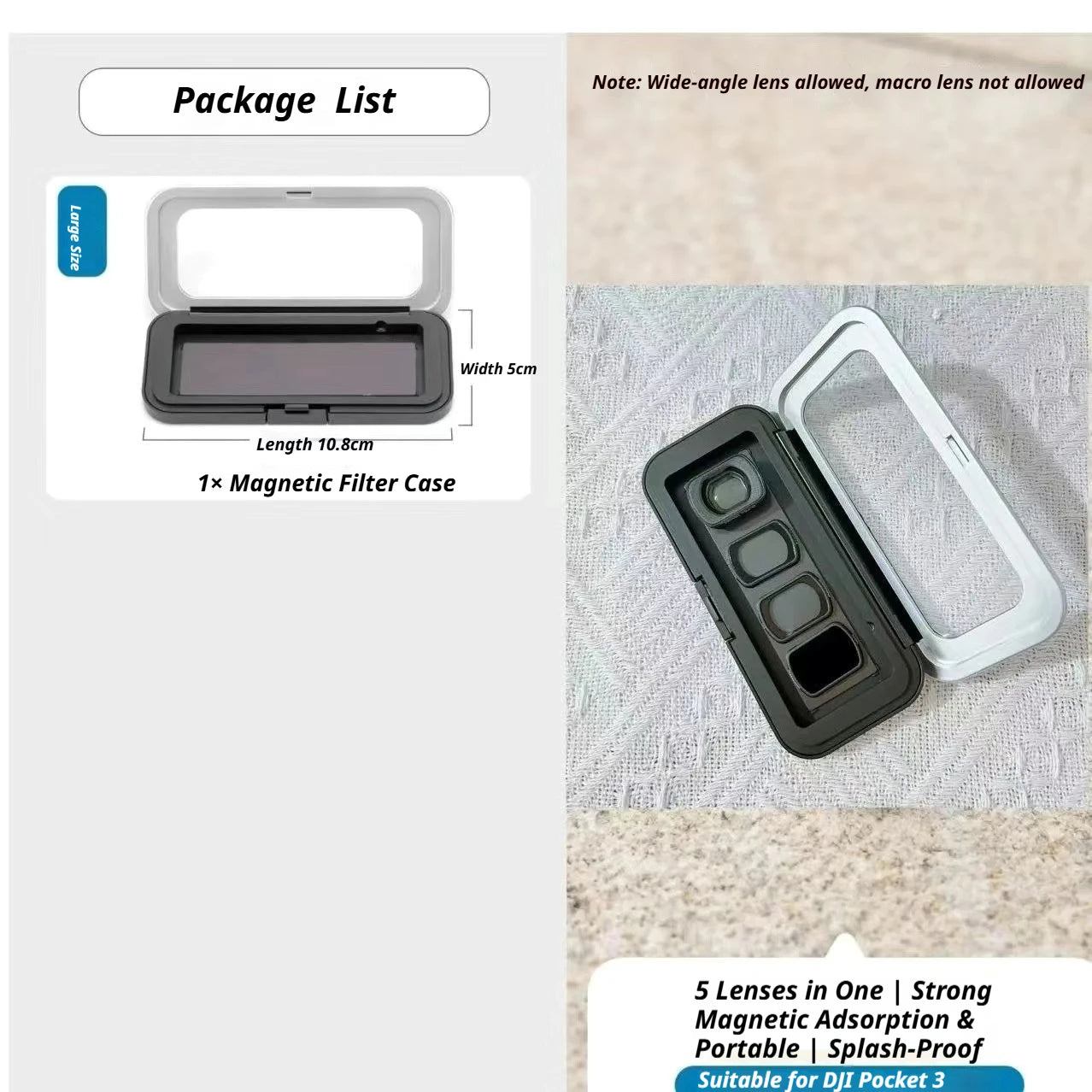 DJI Osmo Pocket 3 & 4 Filter Set – CPL ND Black Mist Wide