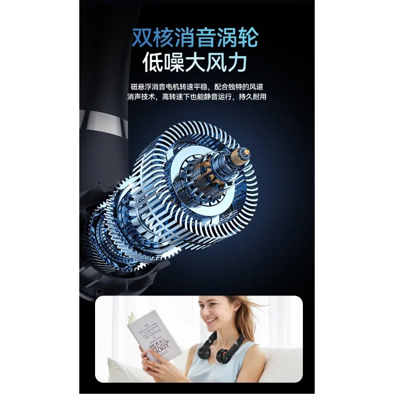 Bladeless Neck Fan – Digital Display, 20Hr Battery, USB-C
