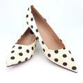 Black & White Polka Dot Heels – Classic Retro Pumps with Bold Pattern, White Faux Leather, Statement Heels for Party & Date Oasis Select 44 Polka Dot