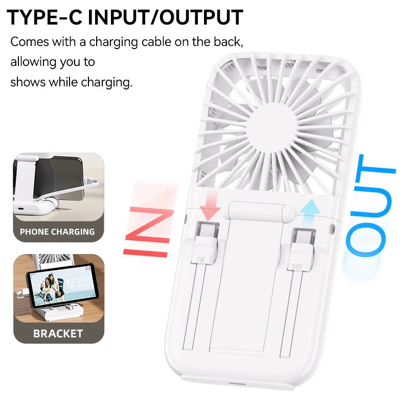 URGGU Semiconductor Cooling Pocket Fan | Power Bank & LED Display