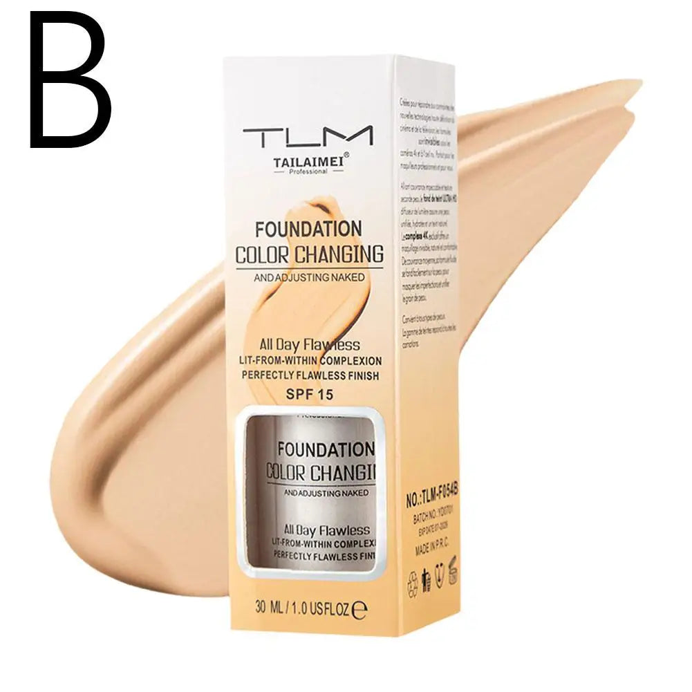 Warming Blush Liquid Foundation Temperature Color Changing Foundation, Naturally Blends Moisturizing Foundation Base Makeup 30ml Oasis Select 02