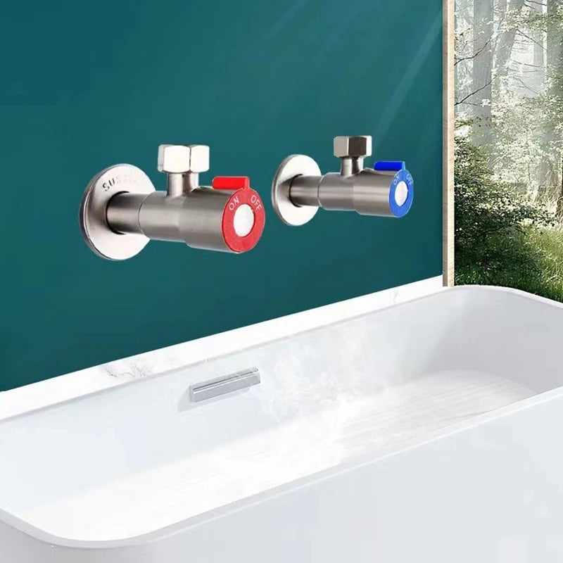 Stainless Steel Hot Cold Inlet Valve Toilet Filling Angle Valves Sink Basin Water Heater Faucet For Kitchen Bathroom Accessories Oasis Select