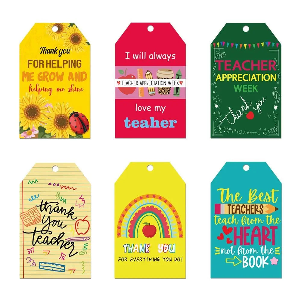 60pcs Teacher Appreciation Gift Tags | Hanging Cards & Cupcake Tags