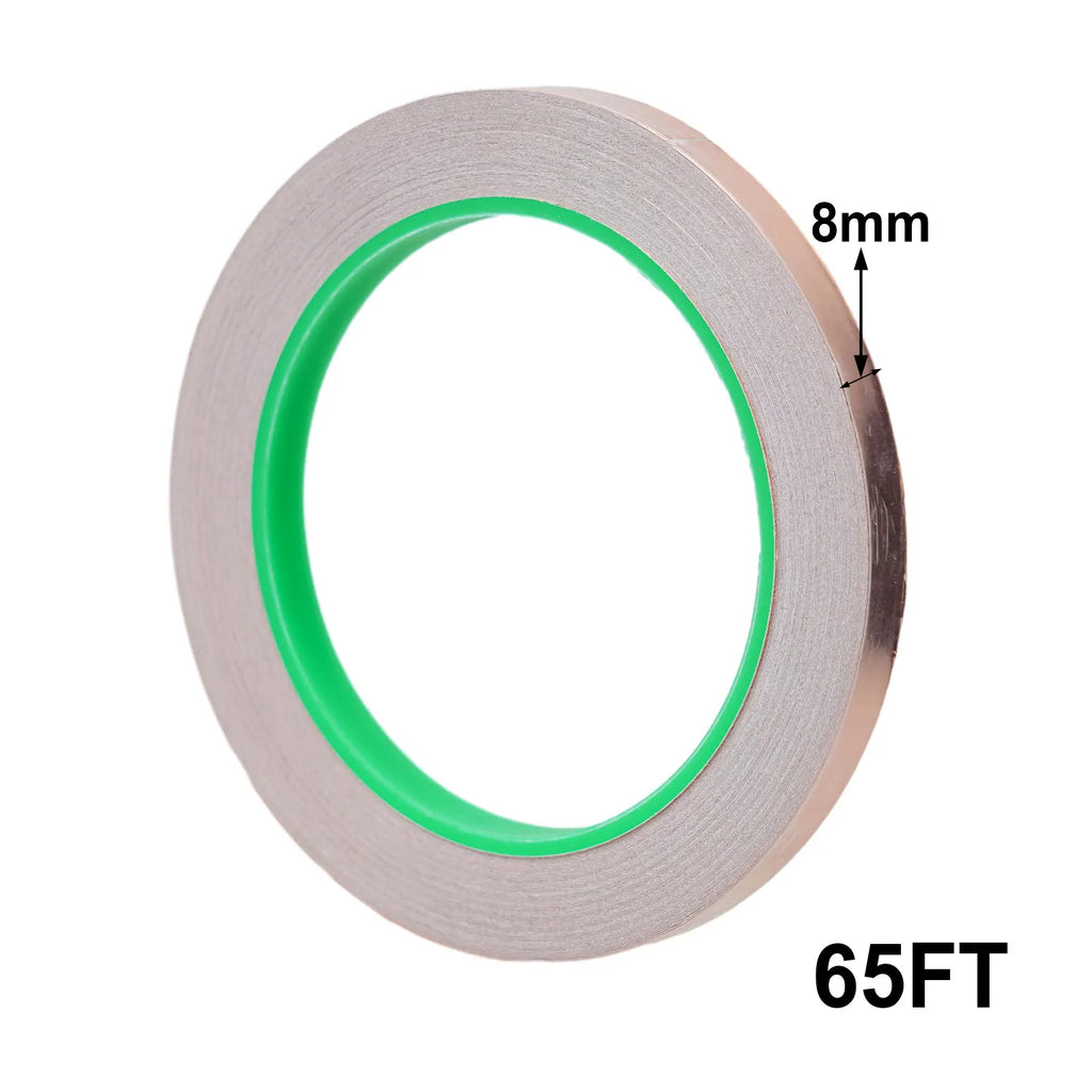 65FT Double Conductive Copper Foil Tape For EMI Shielding Conductive Tape Multipurpose Welding Electrical Repair Oasis Select 8mm