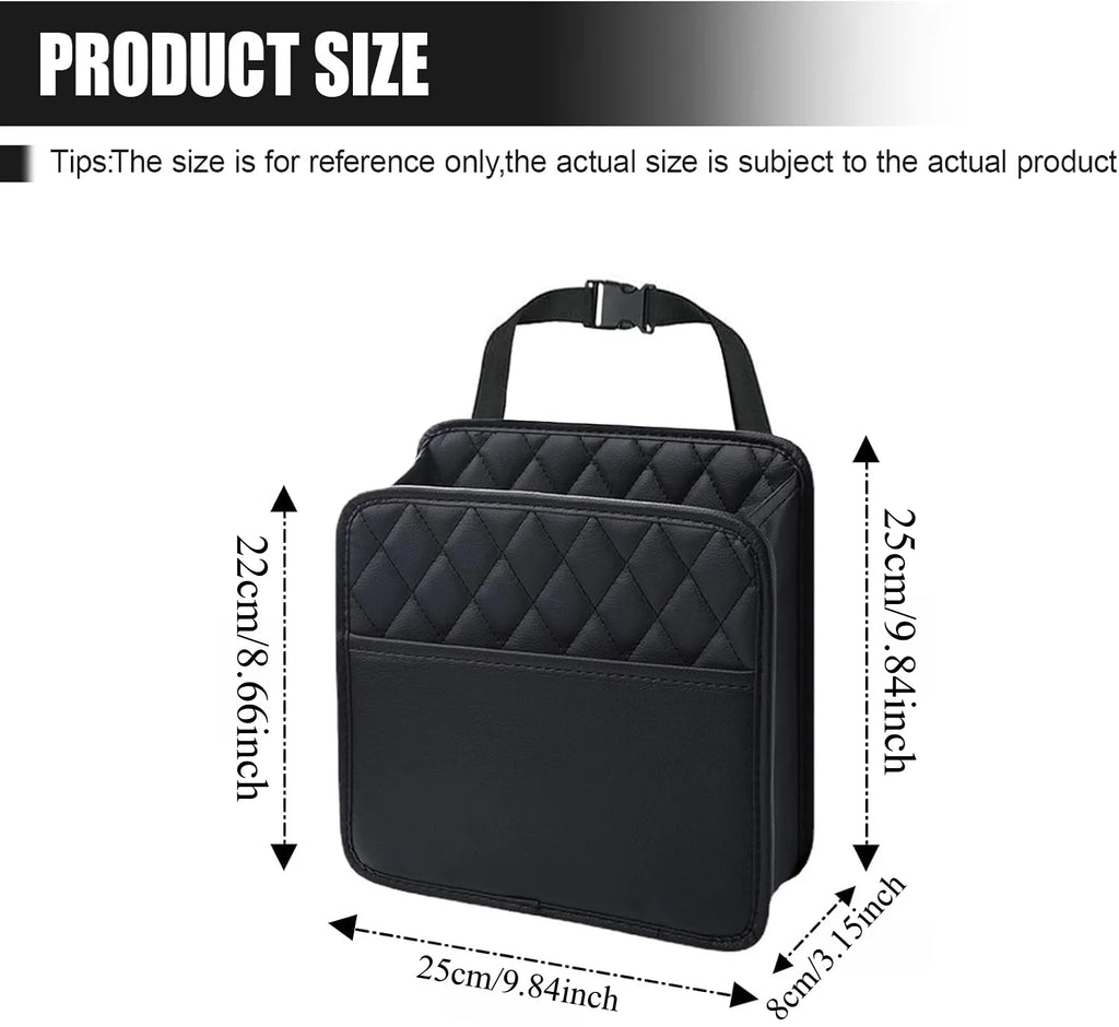 Car Seat Organizer Backrest PU Leather Waterproof Universal Fit Hanging Storage Bag Multi Pocket Kick Mat Travel Accessories Oasis Select