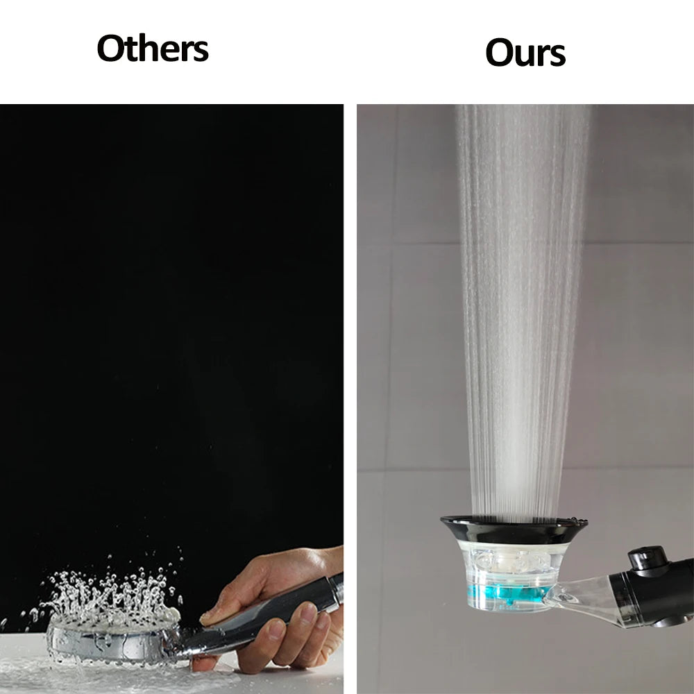 3 Modes LED Digital Temperature Display Turbo Fan Shower Head High Pressure Water Saving Spray SPA Filter Bathroom Accessories Oasis Select