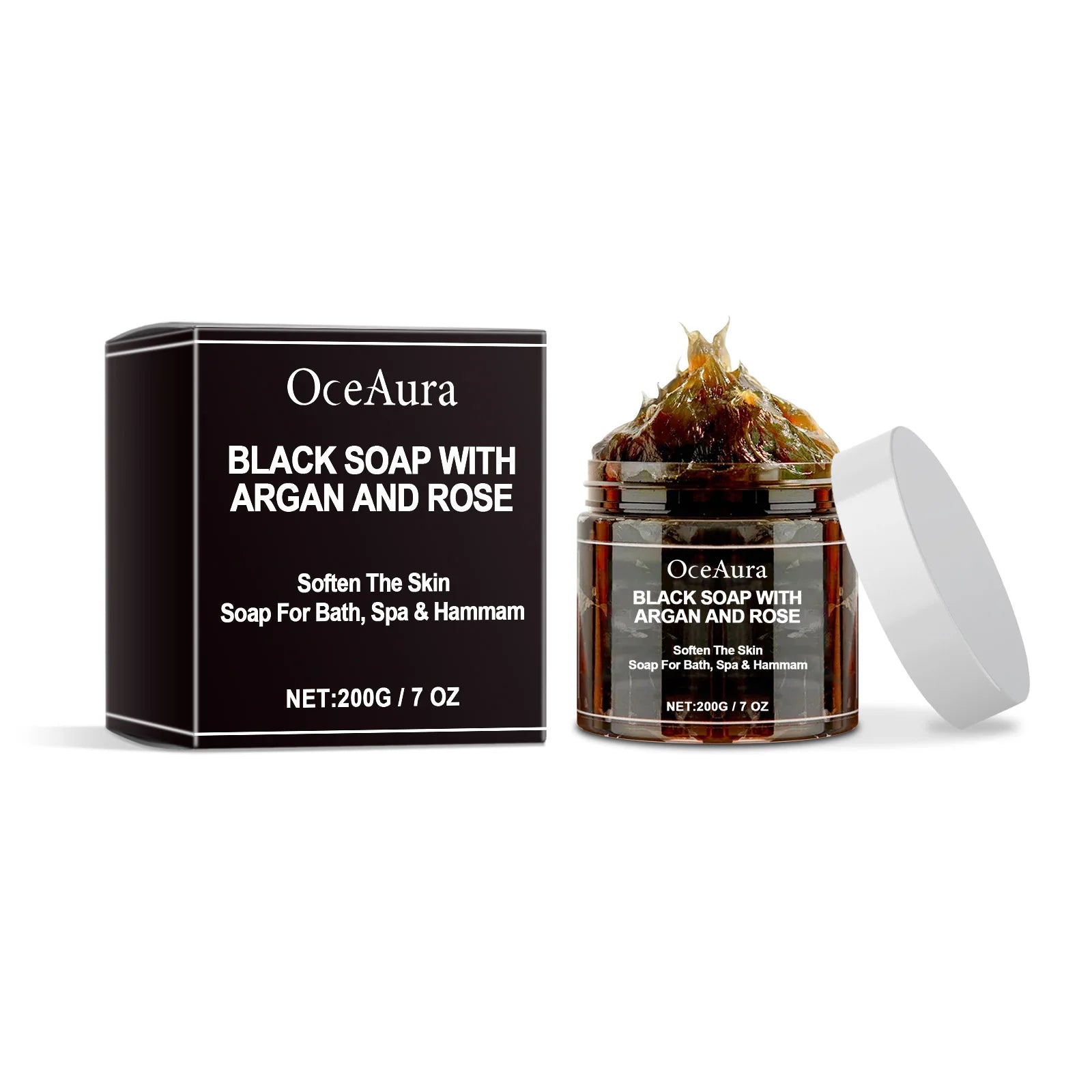 Black Cleansing Soap Dead Skin Remover Body Scrub Purifying Cleansing Exfoliating Oil Control Brighten Soft Body Scrub Cream Oasis Select 200g Boxed