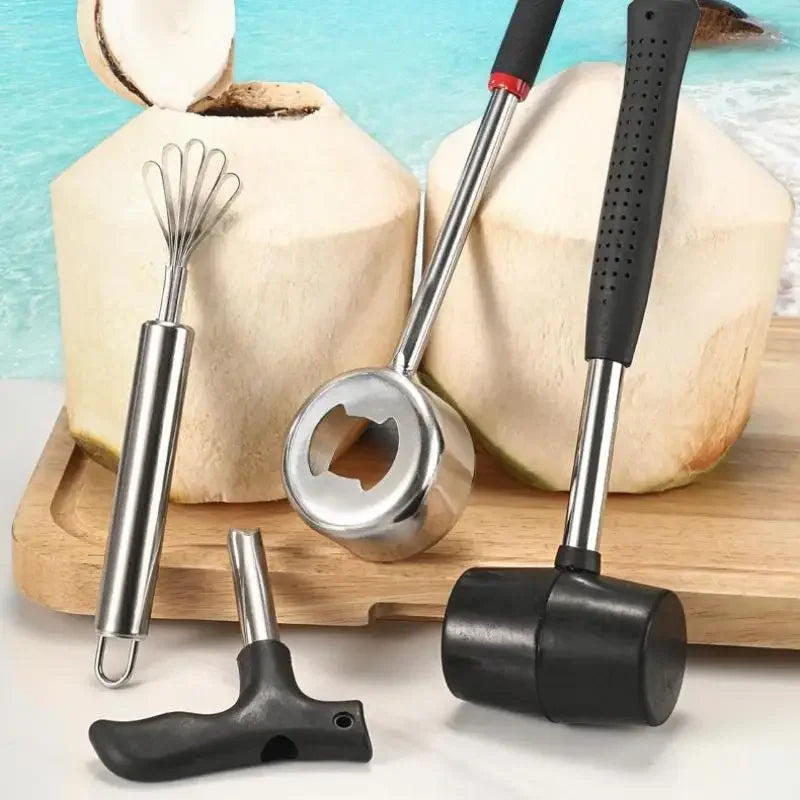 Creative Dual-Purpose Coconut Opener Hand Hole Puncher Hammer Kitchen Gadget Fresh Coconut Water Breaker Tool Oasis Select
