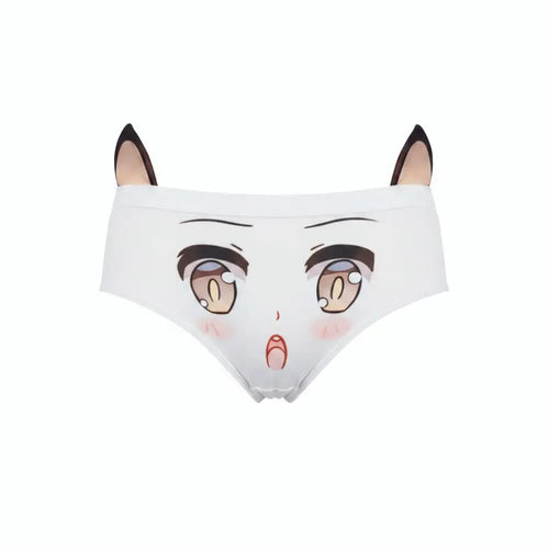 Waist and Hip 3D Ear Women Lingerie Cute Face Printed Comfortable Underwear Breathable Girl Knickers Women Girls Oasis Select