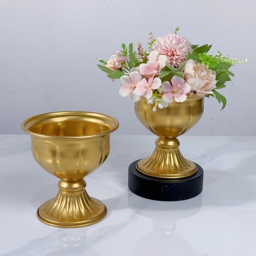 Gold Wedding Froral Vases Flower Arrangement Pots Flower Holder Pot Planter for Table Centerpieces Party Living Room Decoration Oasis Select