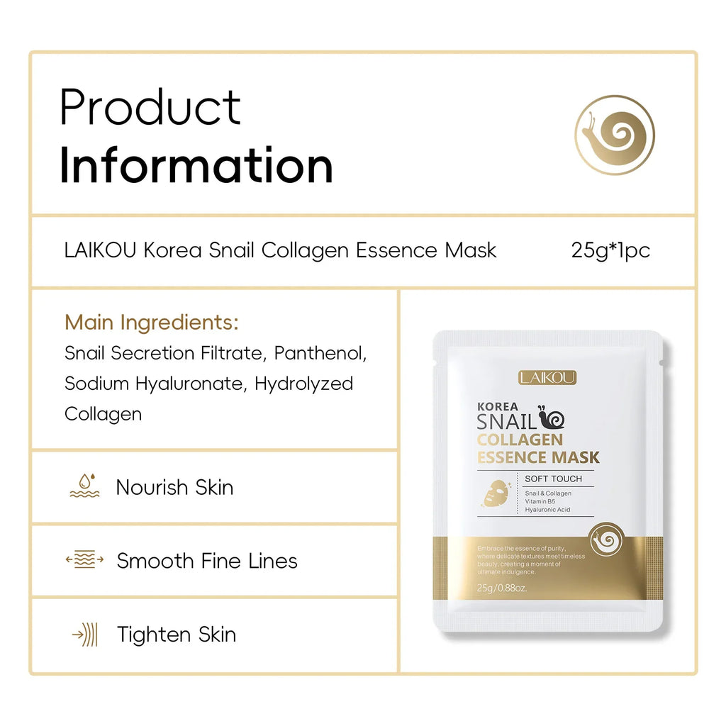 Snail Mucin & Protein Sheet Mask,Anti-Aging & Repair Face Mask,Hydrating Firming Essence Mask for Wrinkles and Pores,5/10/20 PCS Oasis Select