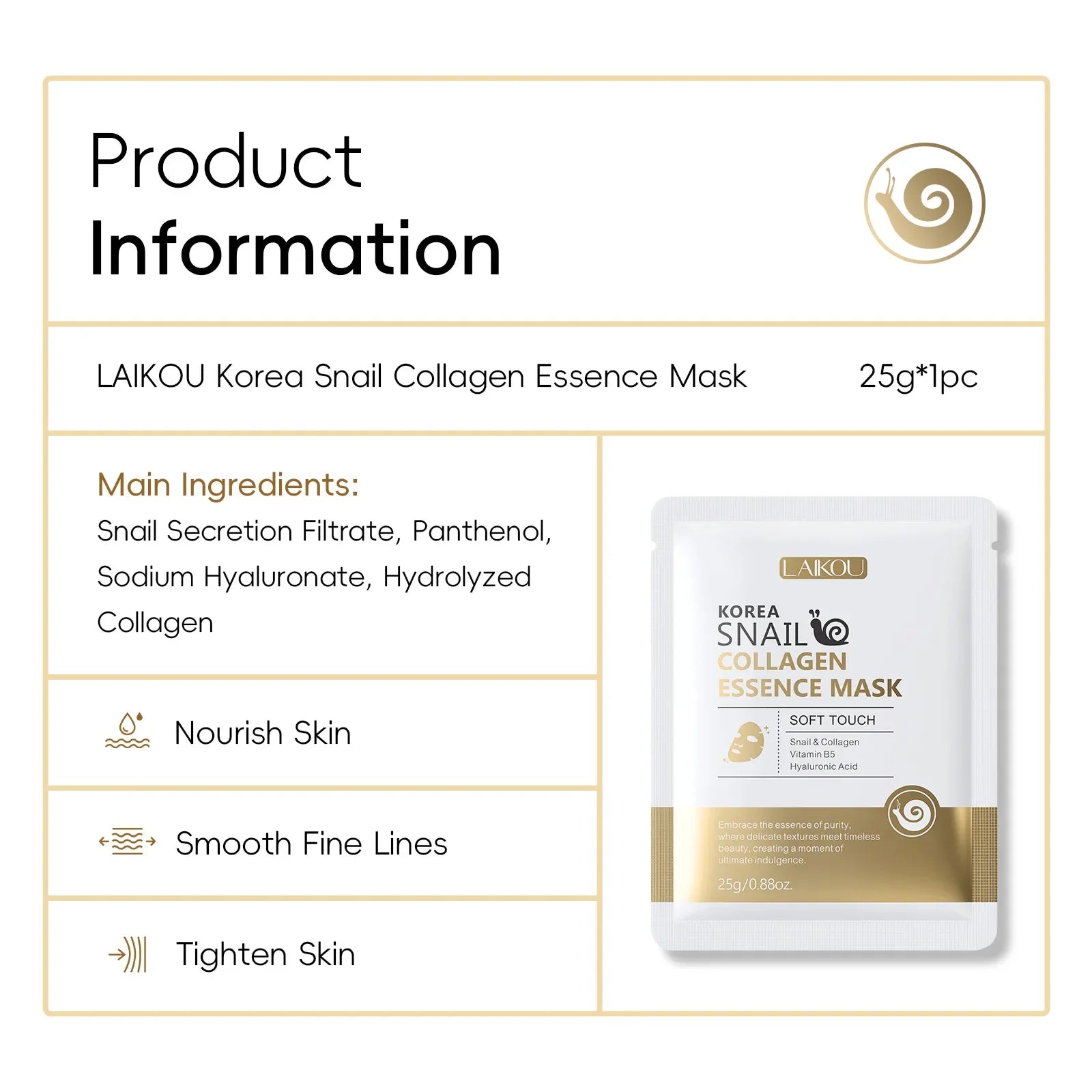 Snail Mucin & Protein Sheet Mask,Anti-Aging & Repair Face Mask,Hydrating Firming Essence Mask for Wrinkles and Pores,5/10/20 PCS Oasis Select
