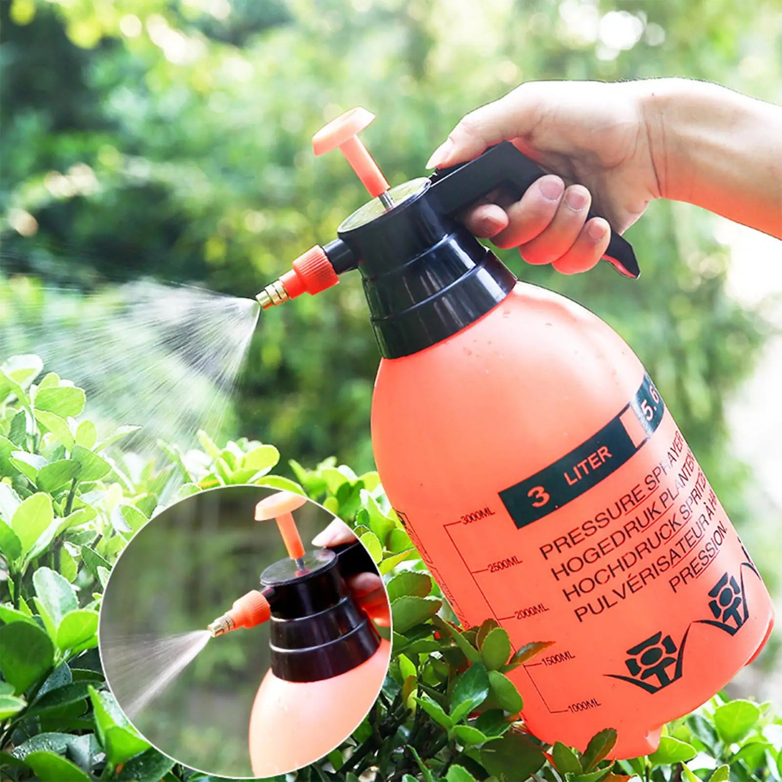 Water Sprayer 2/3L Hand Pressure Water Sprayer Adjustable Portable Garden Sprayer Bottle Plants Sprinkler Car Wash Spray Oasis Select