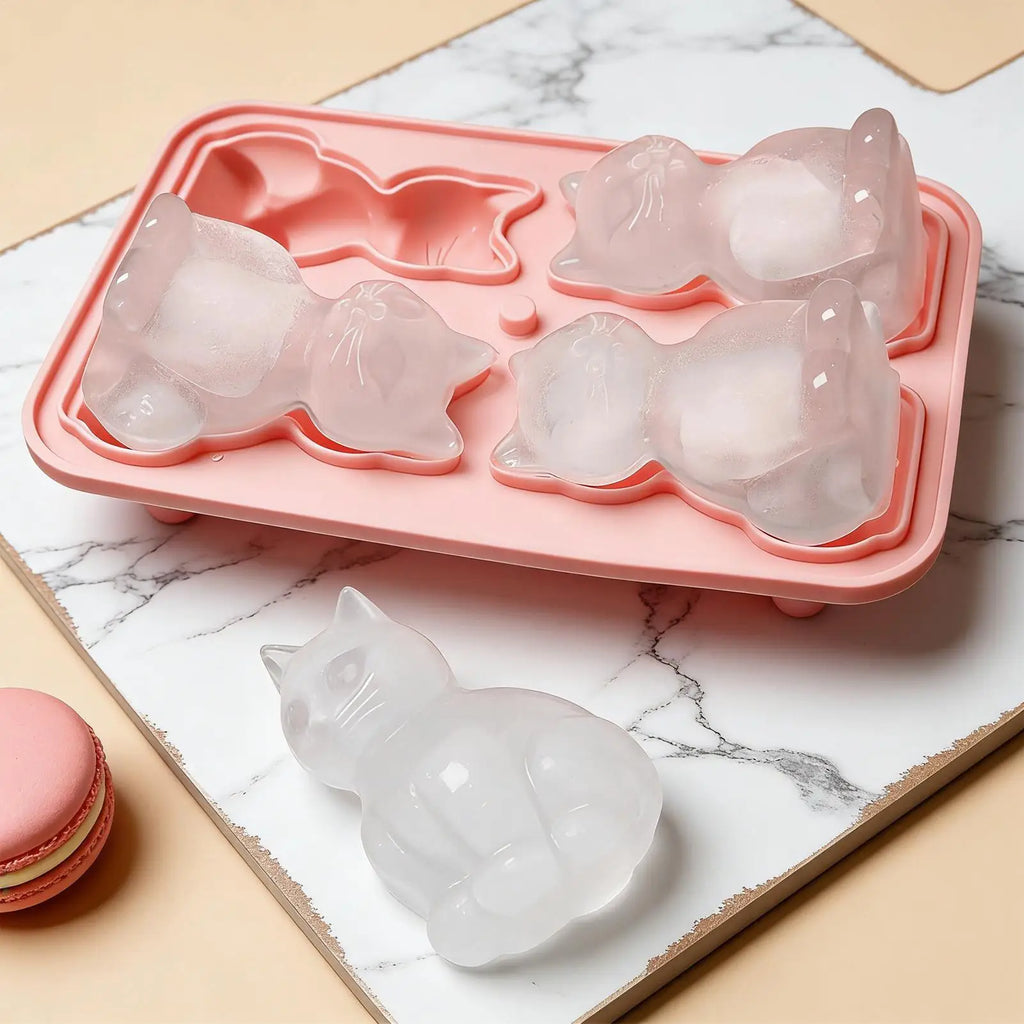 Silicone Ice Cubes Ice Ball Molds Animal Shape Ice Cubes Cat Ice Cubes Cat Ice Cubes Mold Home Ice Box Gadgets Ice Tray tools Oasis Select