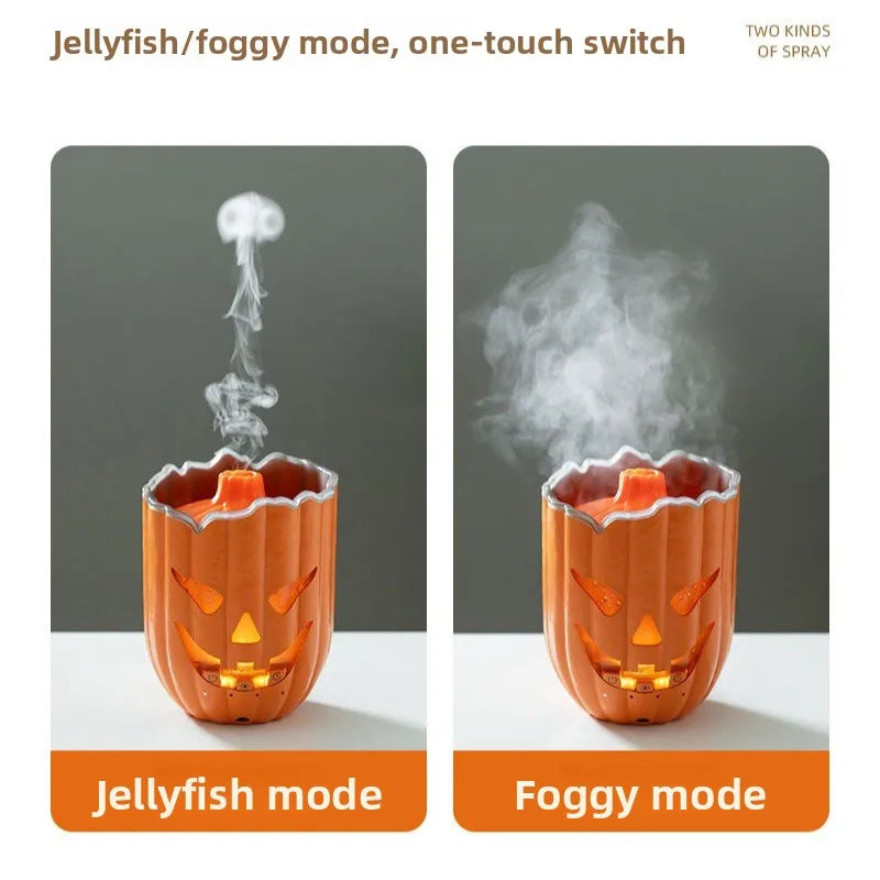 Halloween Jack-o'-lantern Humidifier USB Essential Oil Diffuser with Led Night Light For Home Room Decor Pumpkin Aroma Diffuser Oasis Select