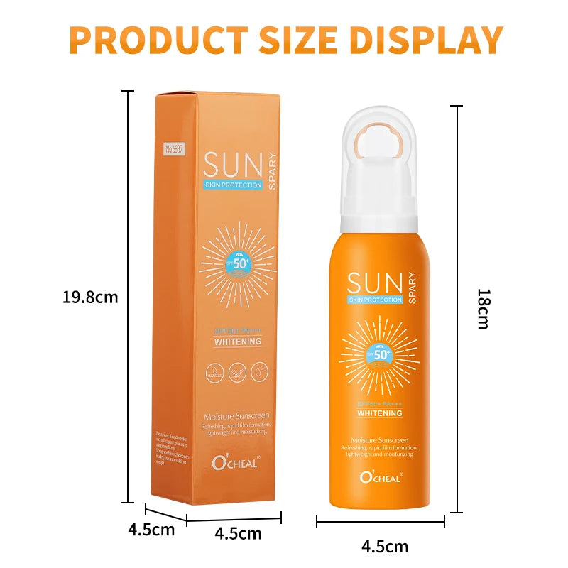 O‘cheal 150ml Sunscreen Spray Anti-aging Anti Wrinkle Moisturizing Whitening Sunscreen Spray Facial Body Neck Skin Care Cream Oasis Select