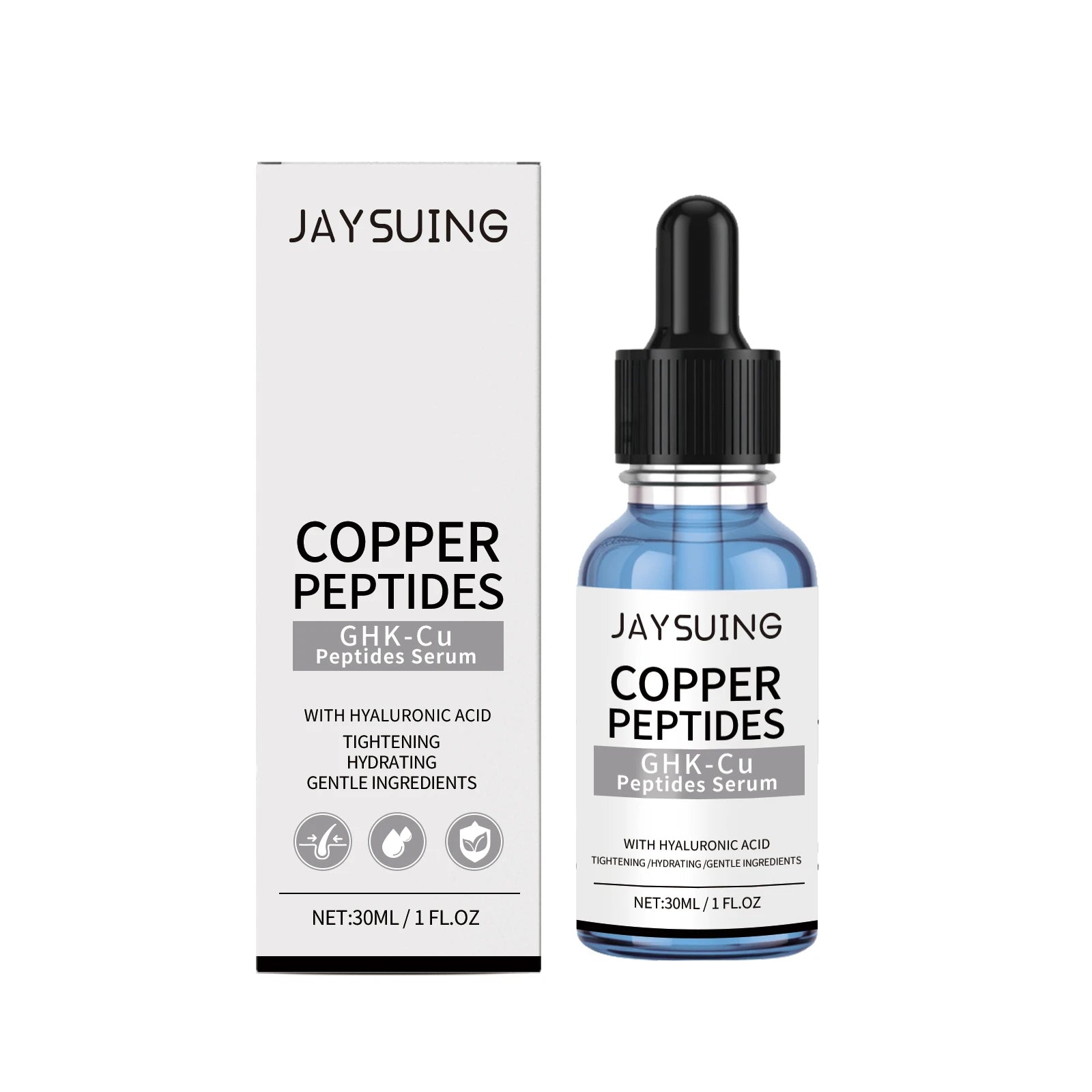 Copper Peptide Serum Hydrating Instant Tightening Skin Improve Fine Lines Daily Use Sooth Hyaluronic Acid Face Serum Skincare Oasis Select 30ml Boxed