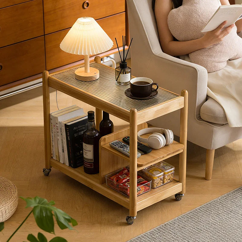 Medieval removable trolley storage rack, bedside table, living room, sofa side, tea table, food storage rack Oasis Select