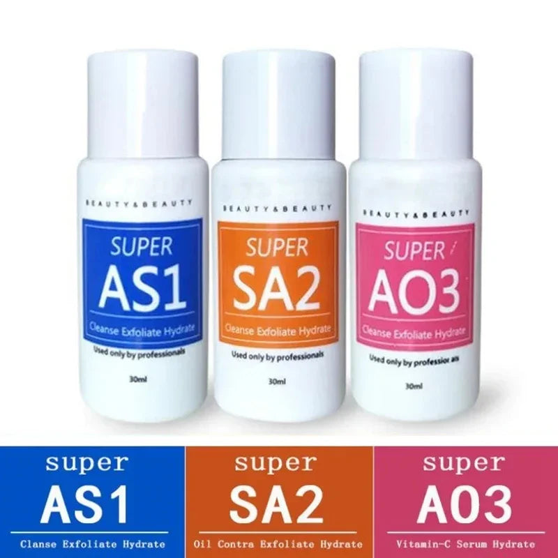 AS1 SA3 AO3 Hydrodermabrasion Serum Set – Deep Clean & Glow Facial Serum Set Oasis Select