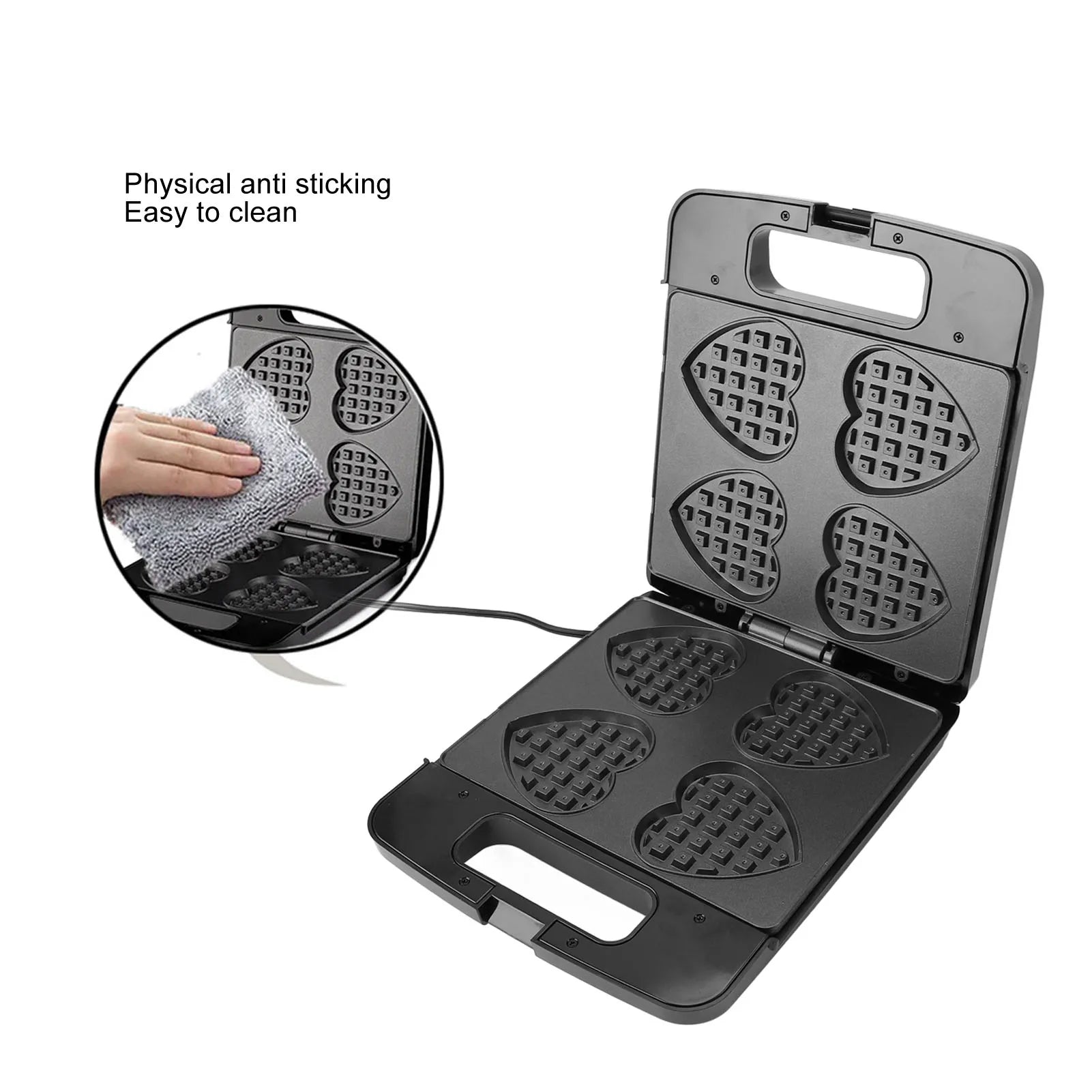 Heart Shaped Waffle Maker 1400W Nonstick Electric Waffle Machine Makes 4 Heart Shaped Waffles for Home Breakfast Snacks Oasis Select