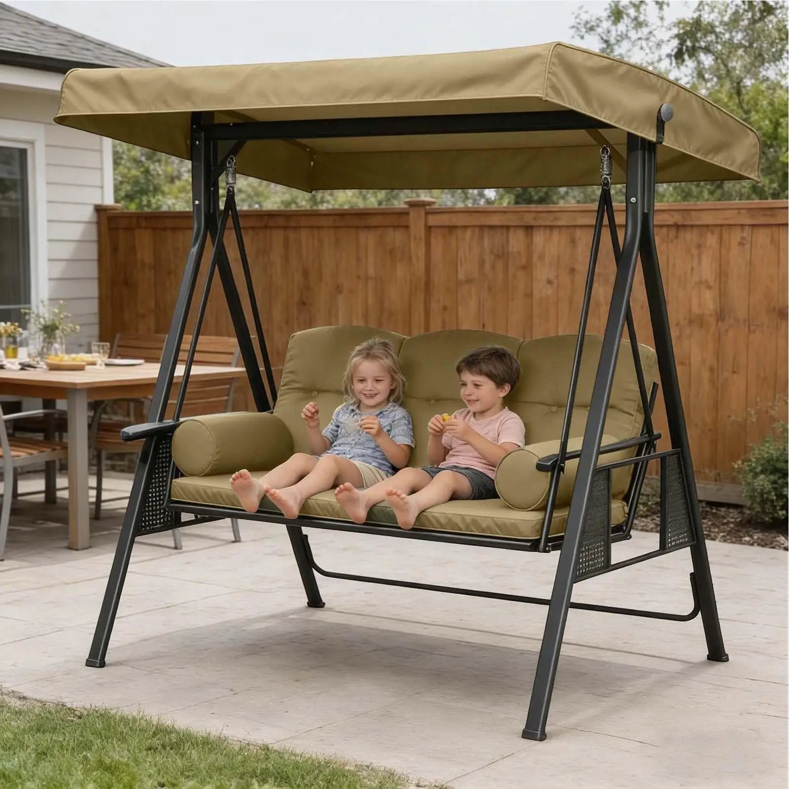 75x47 Inch Waterproof Anti-UV Cover Swing Canopy Replacement Cover Replacement Canopy for Outdoor Swing for Patio Porch Garden Oasis Select