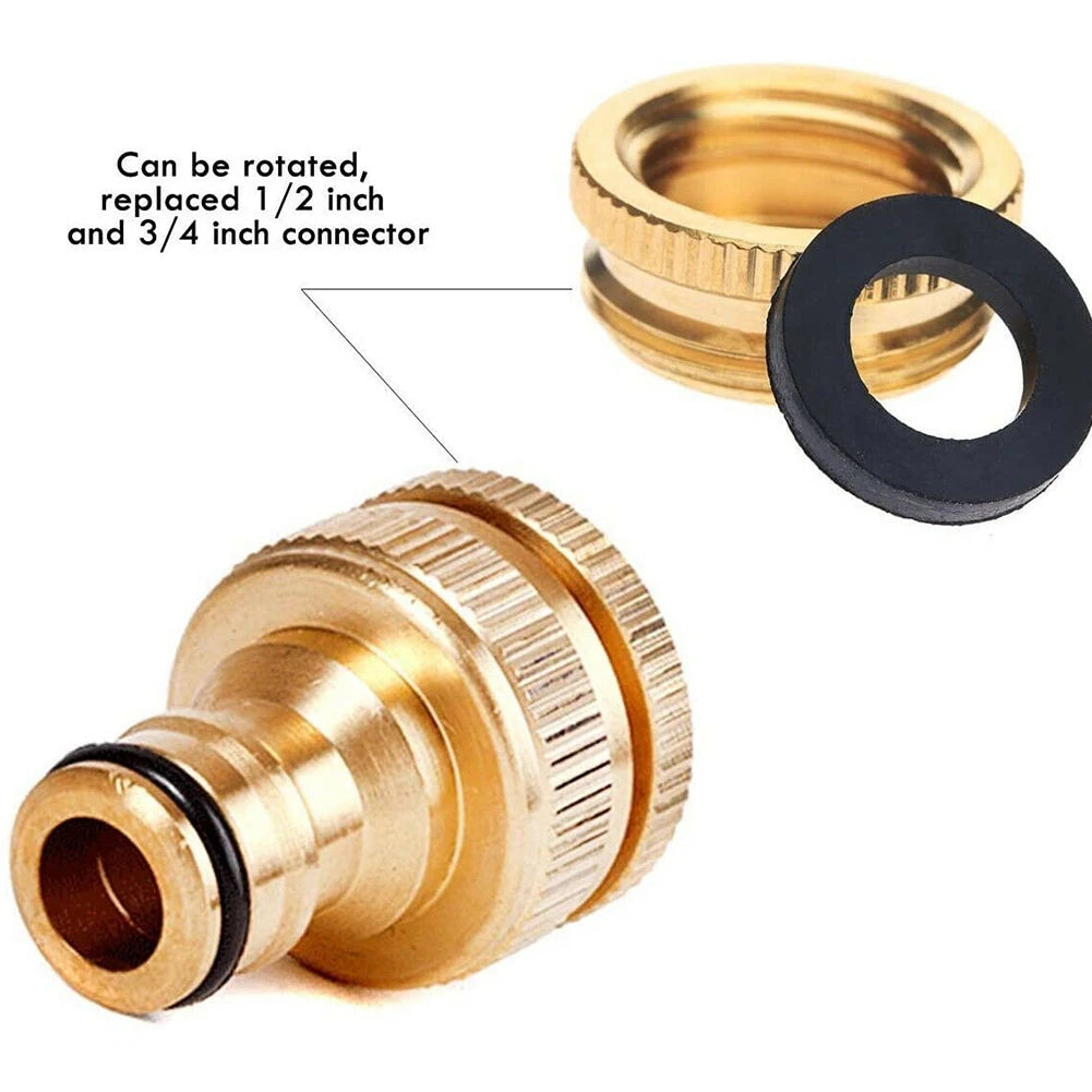 G3/4 to G1/2 Brass Hose Tap Quick Connector | Garden Fitting