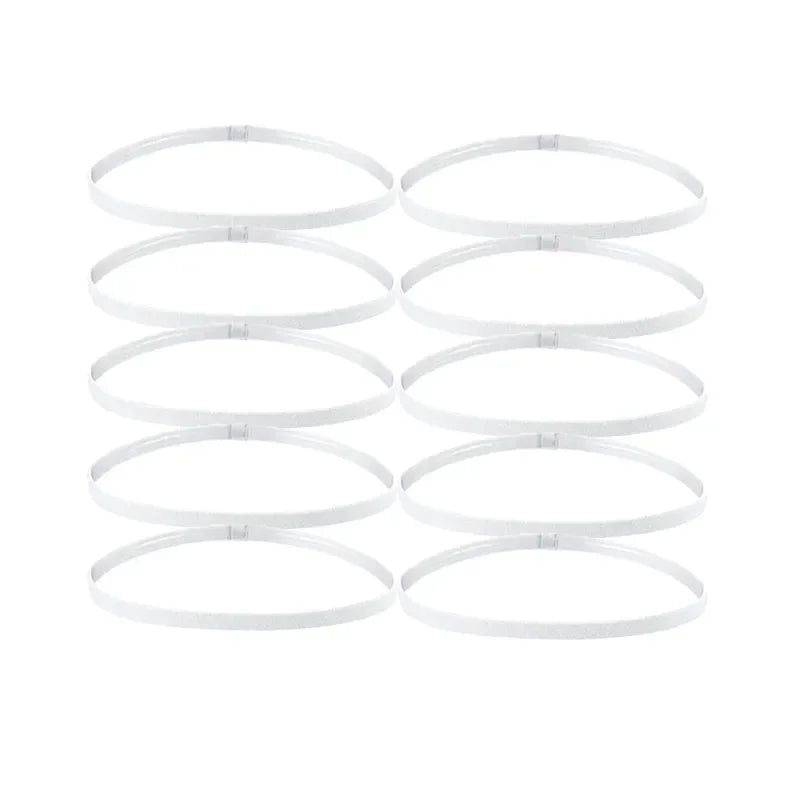 5/10pcs Sweat Absorbing Moisture Non-Slip Sports Hair Band Running Mountaineering Badminton Multifunctional Elastic Hair Band Oasis Select white-10pcs