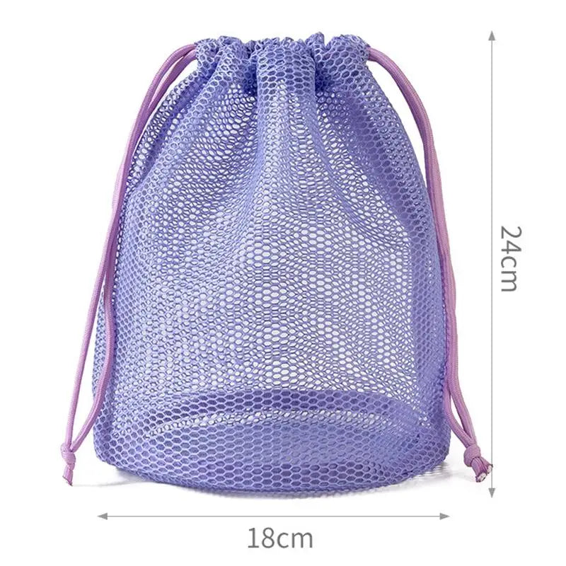 Nylon Mesh Drawstring Pouch – Travel & Cosmetic Organizer