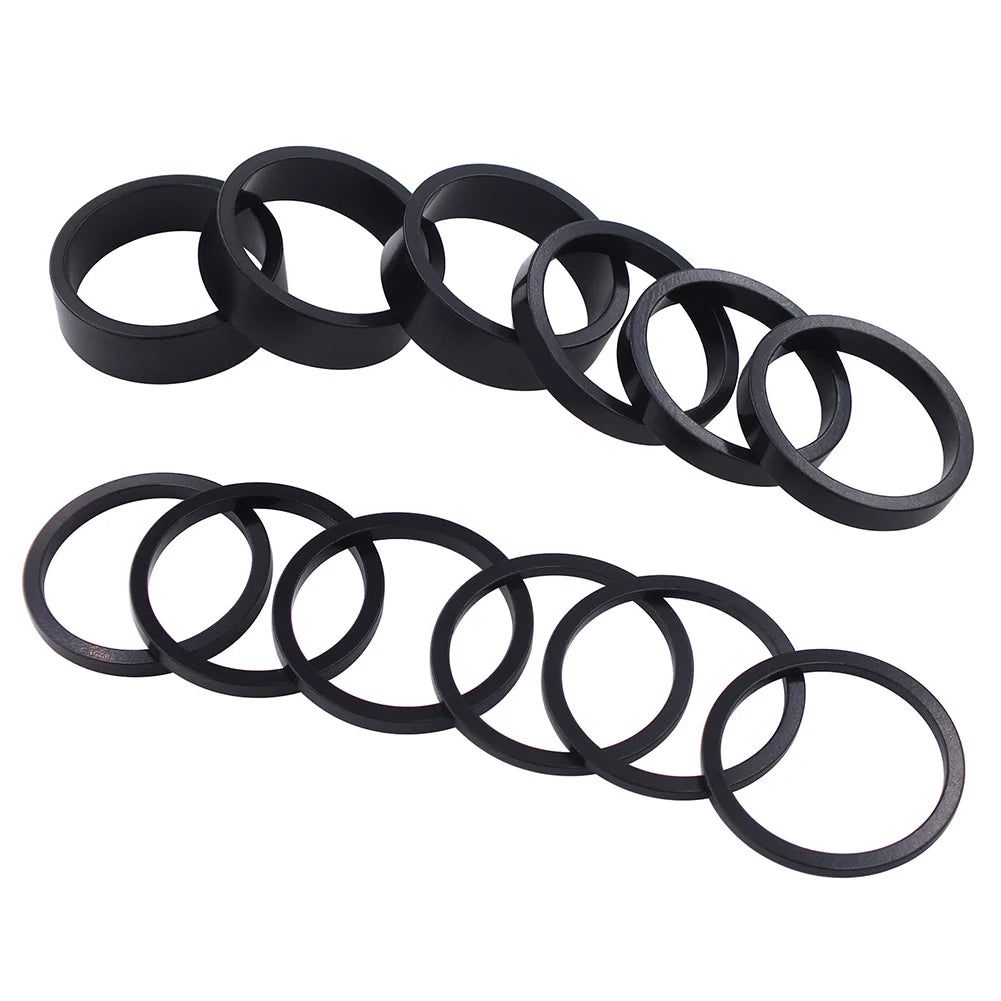 Bike Headset Spacer Set 12PCS Aluminium Alloy Stem Washer 2mm 3mm 5mm 10mm Designed for 28 6mm Round Tubes Forks Frames Oasis Select
