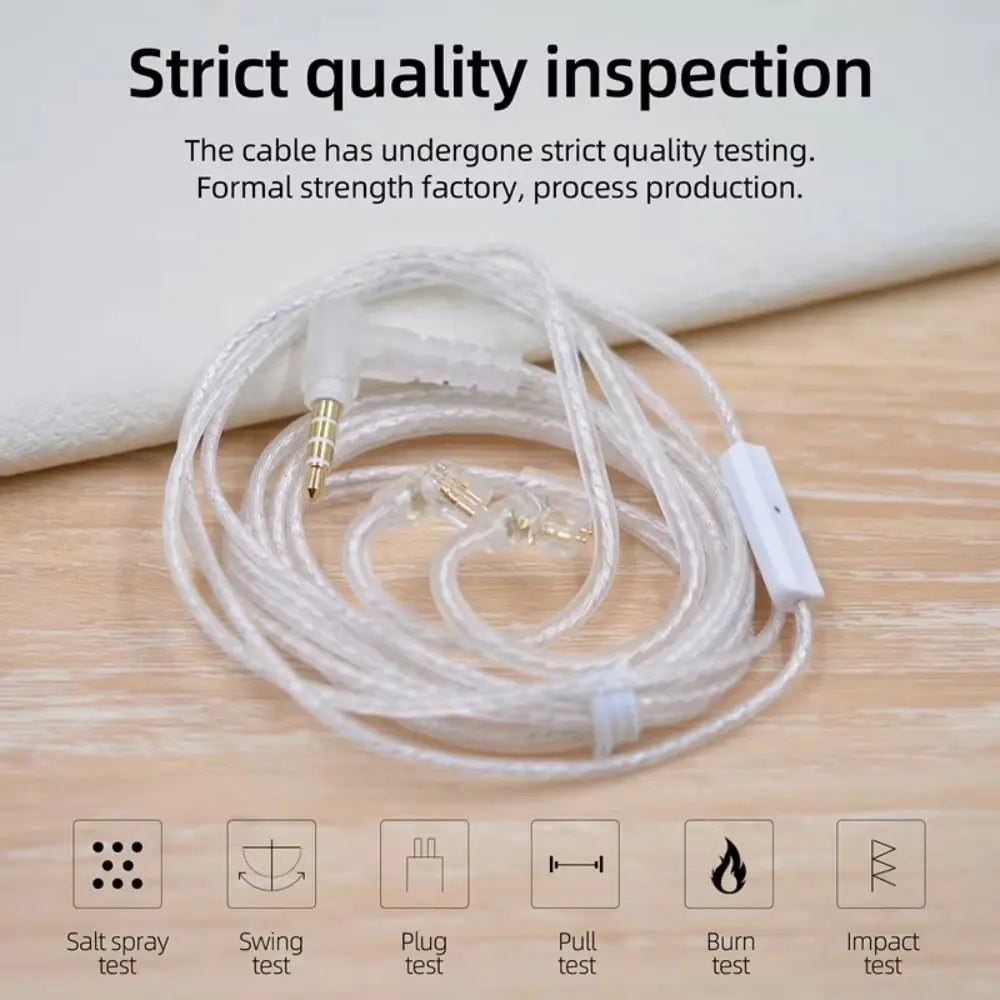 KZ Earphones Cables Silver Plated Upgrade Cable Headphones Wire 3.5MM 2PIN For KZ DQ6 ZAX ZSX ZSN PRO ZS10PRO ZAR ZVX Oasis Select
