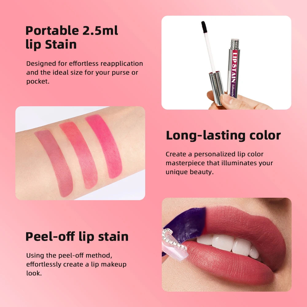 Lakerain 3-Piece Peel Off Lip Stain Set | Waterproof Lip Tint