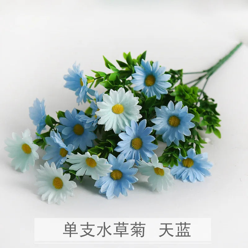 15-Head Faux Silk Daisy Bouquet | Wedding & Home Decor
