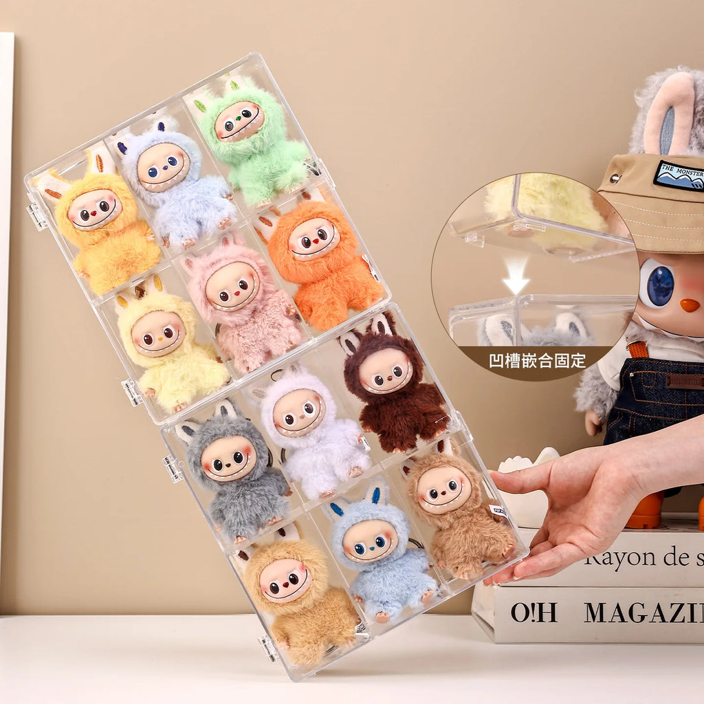 1pc Foldable Acrylic 6-Grid Blind Box Display Box Compartment Collectible Doll Storage Box, Hair Accessory Jewelry Storage Box Oasis Select