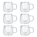 4/6pcs 80ml Double-Walled Glass Coffee Cups, Transparent Heat-Resistant Coffee Mug, Espresso Cup, for Christmas Family Gathering Oasis Select 6Pcs 80ml