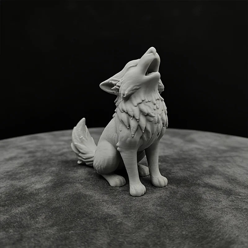 Howling Wolf Miniature Ornament Lonely Wild Wolf Statue Handicraft ForDIY Dioramas Wildlife Collectors Office Bedroom Decor Gift Oasis Select