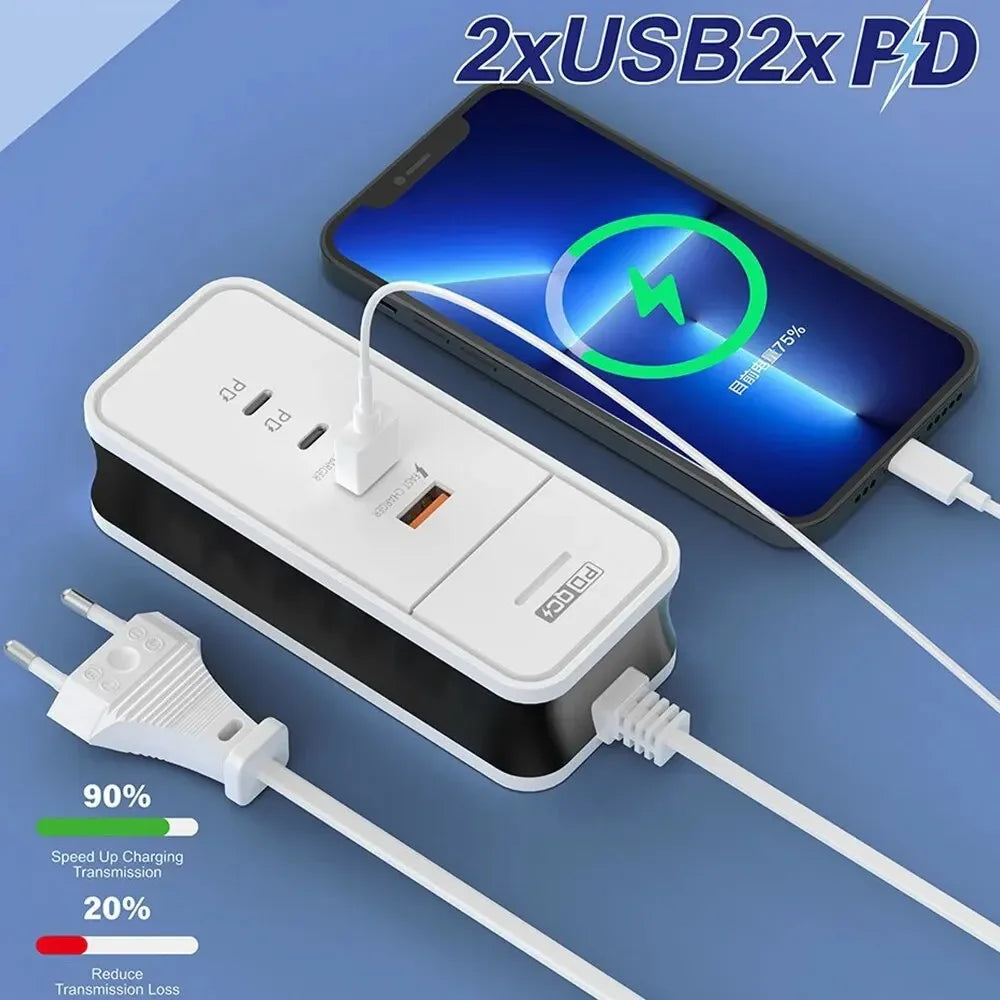 4 Port USB Charger QC 3.0 PD 12W Fast Charging Wall Charger for Xiaomi Samsung iPad Mobile Phone Travel Power Adapter Oasis Select
